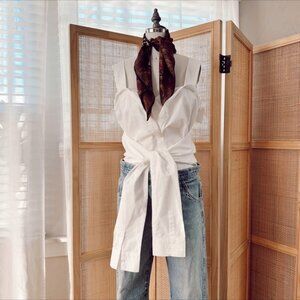 DEREK LAM cotton poplin modern structural blouse